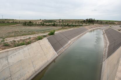 El canal Segarra-Garrigues, en Lleida, que ha cerrado el suministro el pasado fin de semana.