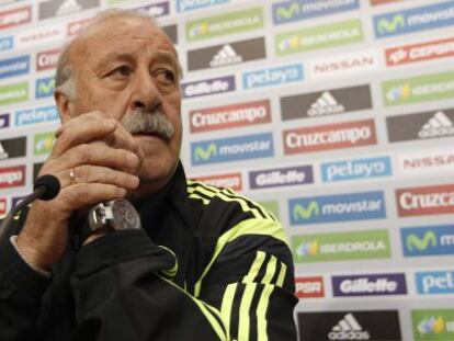 Del Bosque, en la rueda de prensa. 