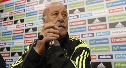 Del Bosque, en la rueda de prensa. 