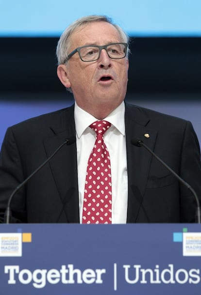 El presidente de la Comisión Europea, Jean Claude Juncker, durante su intervención.