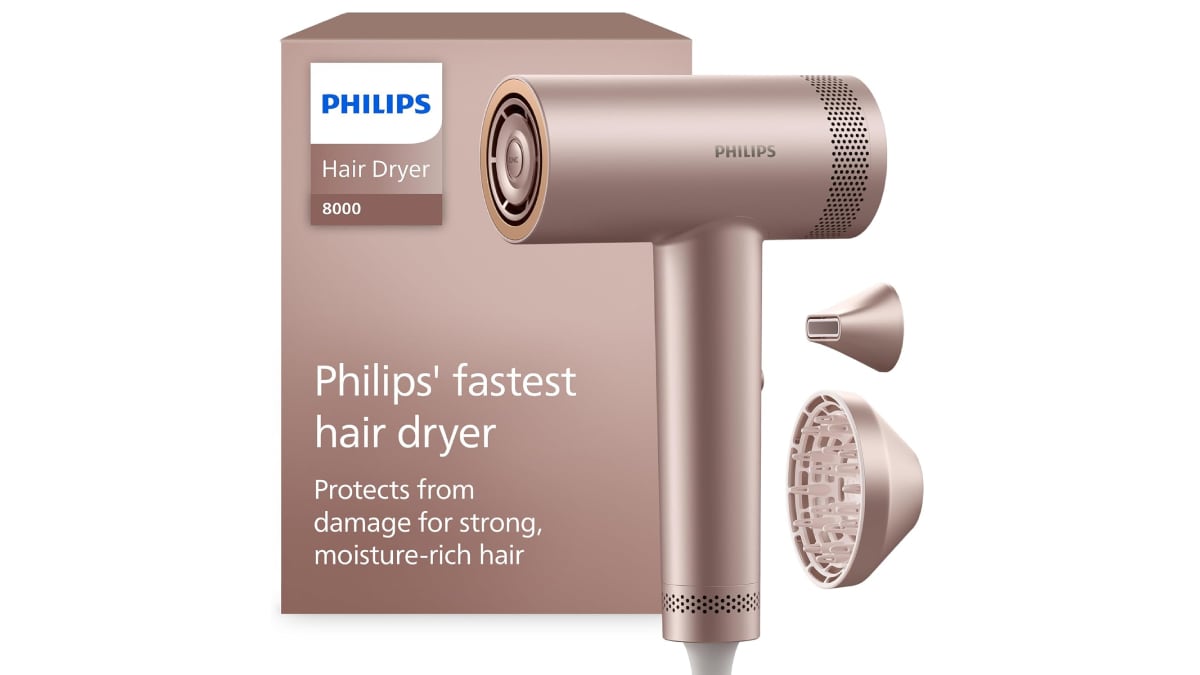 Secador de pelo de alta gama con tecnología Dual Airstream, de Philips.