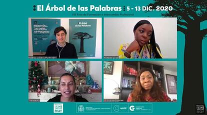 Mesa redonda en el foro de El árbol de las palabras titulado "los cines africanos y el negocio del cine en un mundo interconectado y multipantallas”.