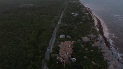 Vista aérea del Hotel Azulik Eco-Resort & Maya Spa en Tulum, QuintanaRoo.