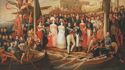 'Desembarco de Fernando VII en el Puerto de Santa María' (1823-1828), pintura de José Aparicio Inglada que recrea el comienzo de la llamada "década ominosa" (1823-1833).