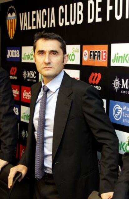 Valverde, en su presentación como técnico del Valencia.