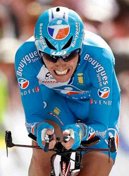 Xavier Florencio, durante el prólogo del Tour.