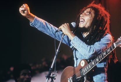 Bob Marley durante un concierto en Estocolmo. Foto: Getty Images.