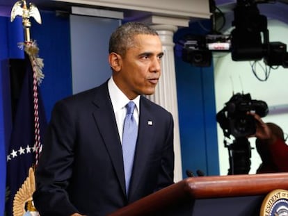 Barack Obama durante o anúncio da imposição de multas à Rússia.