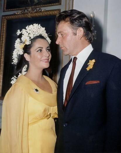 Elizabeth Taylor y Richard Burton en su segunda boda
