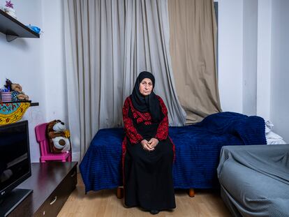 Jamila Rasheed in her son and daughter-in-law's apartment in Madrid, April 26.