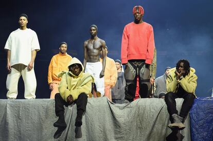 Modelos de &#039;Yeezy 3&#039; presentados ayer en el Madison Square Garden.