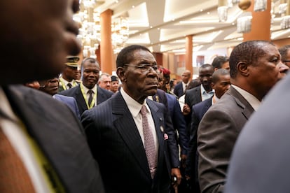 El presidente de Guinea Ecuatorial, Teodoro Obiang Nguema, a su llegada el pasado 19 de enero a una cumbre en Kampala (Uganda).