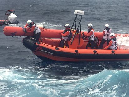 Ejercicios de rescate de MSF en el Mediterráneo.