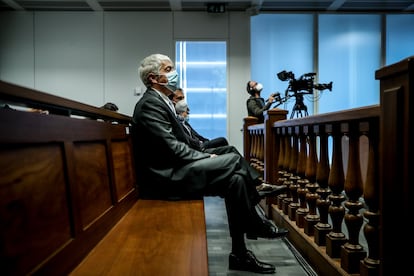 El ex primer ministro de Portugal José Sócrates, durante la lectura de una resolución judicial de la Operación Marqués, en Lisboa, en abril de 2021.