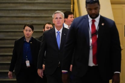 El presidente de la Cámara de Representantes, Kevin McCarthy, este miércoles en el Capitolio, Washington.