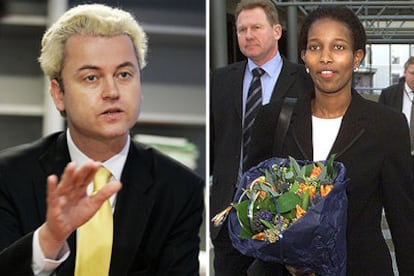 Los diputados holandeses Geert Wilders y Ayaan Hirsi Ali, amenazados de muerte.