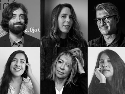 De izquierda a derecha, Juan Gómez Bárcena, Rachel Kushner, Emiliano Monge,  Natalia Sánchez Loayza, Kim Gordon y Gabriela Wiener.