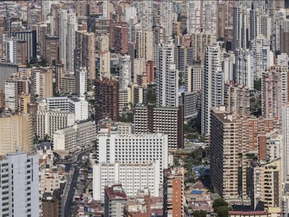 Rascacielos en la ciudad de Benidorm.