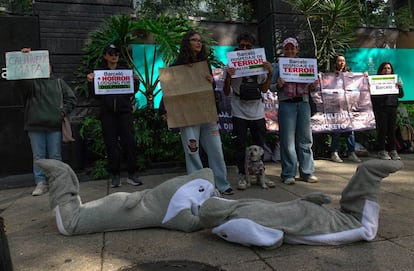 Una protesta  a las afueras del Hotel Barceló Reforma para exigir el cierre de su sede en la Rivera Maya, el mes pasado en Ciudad de México.