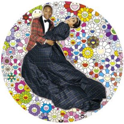 Una obra de Murakami escogida por Pharrell Williams en la muestra comisariada para la galería Perrotin de París.