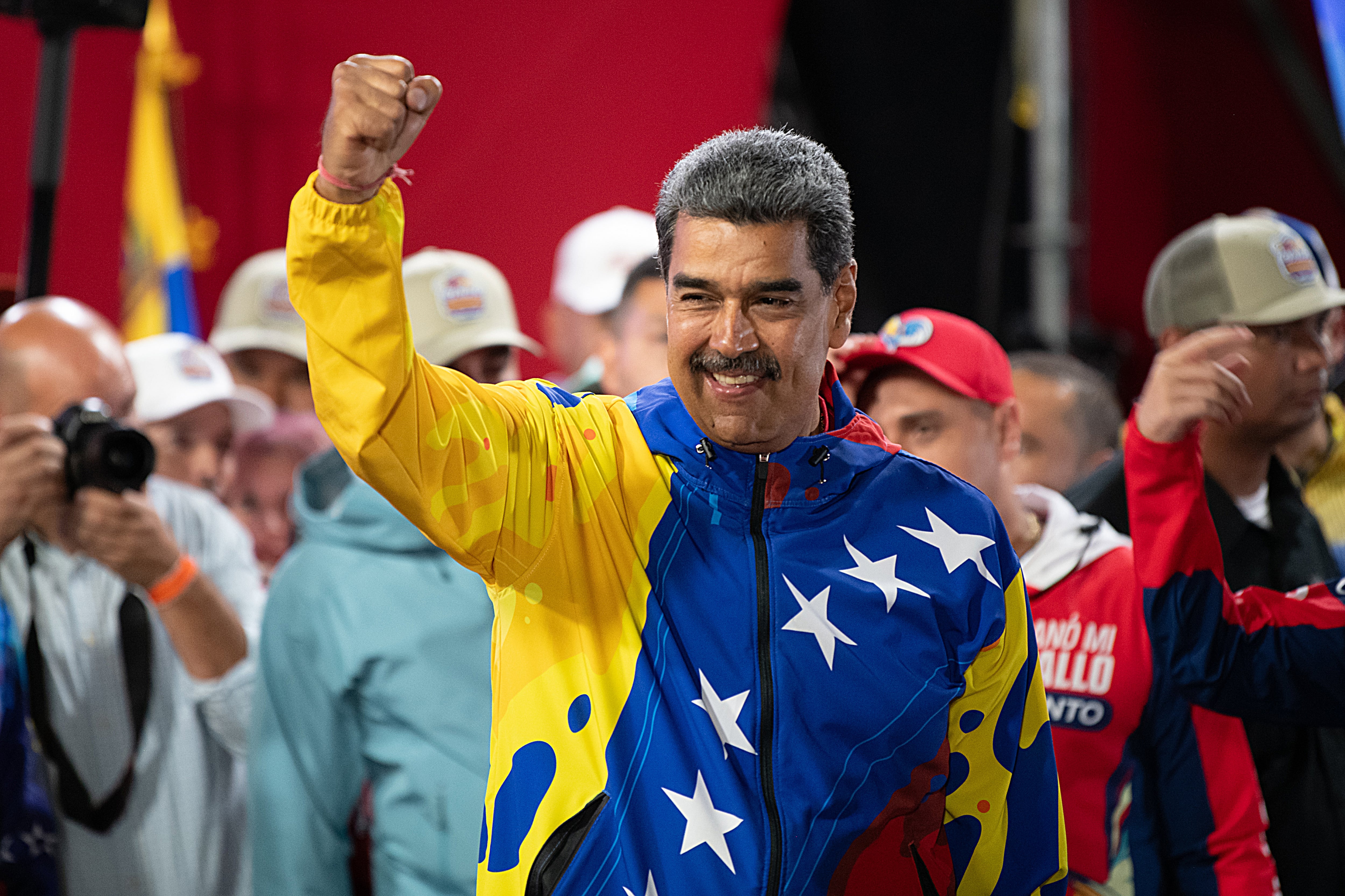 Nicolás Maduro tras autoproclamarse vencedor de las elecciones presidenciales de Venezuela celebradas el 28 de julio de 2024. 