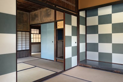 Interior de la casa del té en la villa imperial Katsura. 