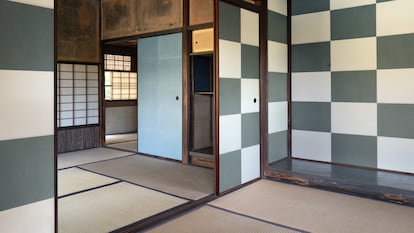 Interior de la casa del té en la villa imperial Katsura.