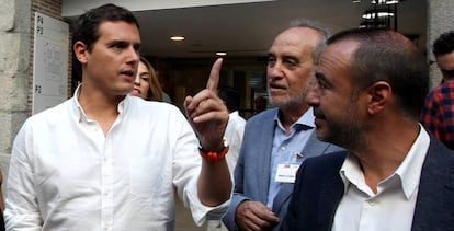 El líder de Ciudadanos, Albert Rivera, aquest dilluns.