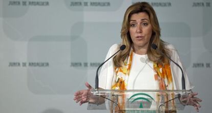 La presidenta andaluza en funciones, Susana Díaz, el pasado día 2 en la sede del Gobierno autonómico.