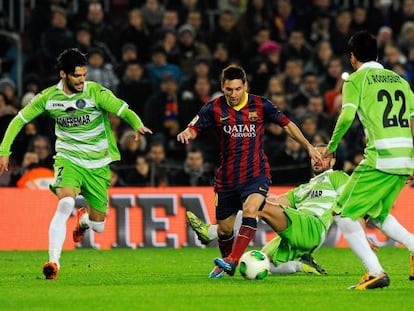 Leo Messi rides the challenges of Getafe during Wednesday&#039;s King&#039;s Cup match.
