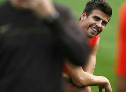 Piqué, durante un entrenamiento.