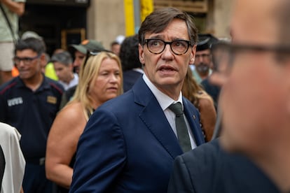 Salvador Illa, durante el homenaje a las víctimas del atentado de Barcelona. 