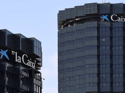 Las sedes de La Caixa y CaixaBank en la avenida Diagonal de Barcelona.