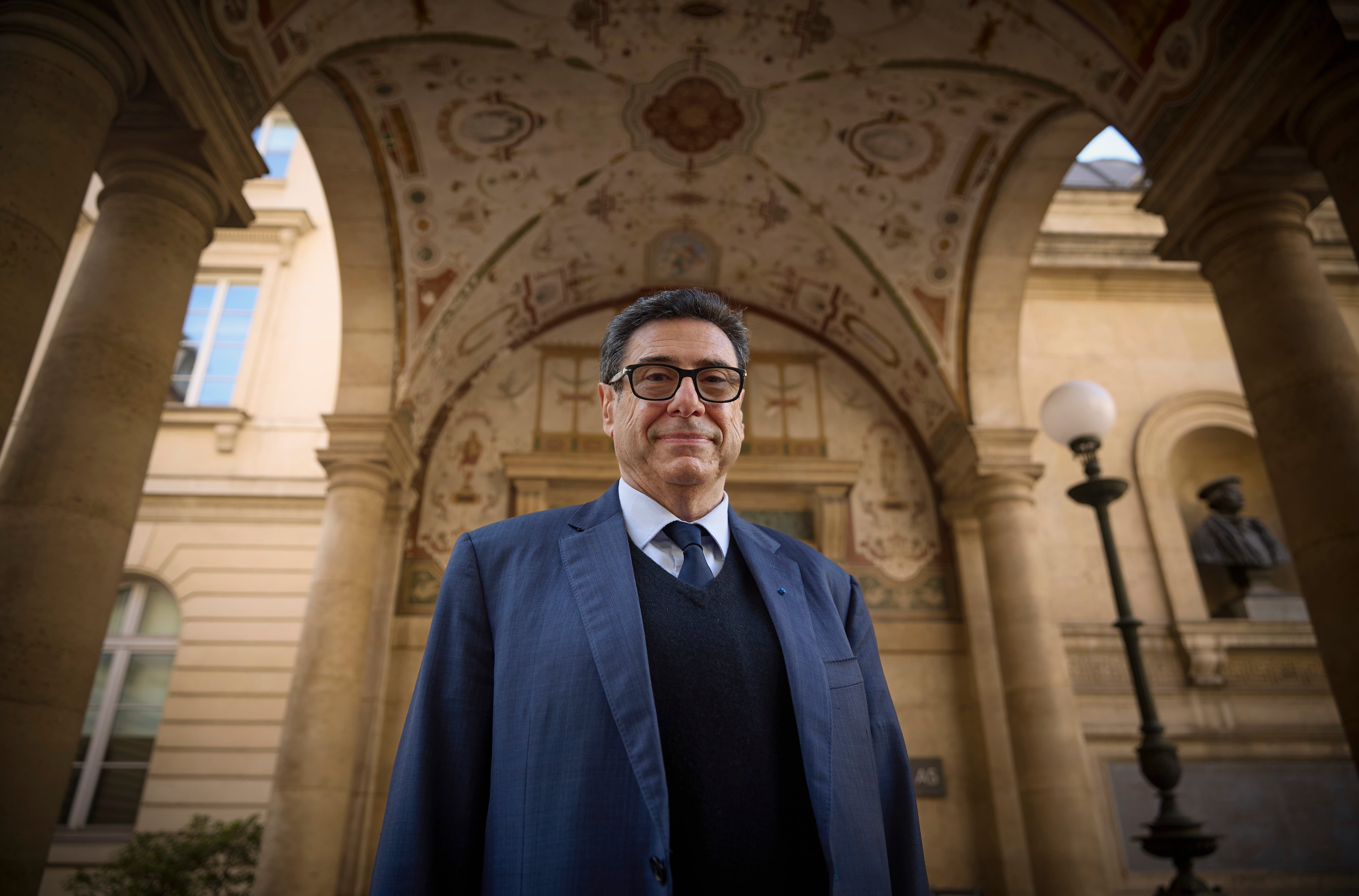 Philippe Aghion posa en el College de France, el 14 de octubre.