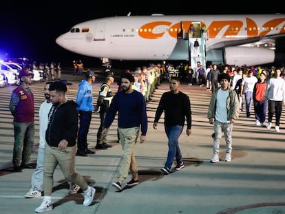 Migrantes deportados de Estados Unidos a Venezuela, en marzo de 2025.