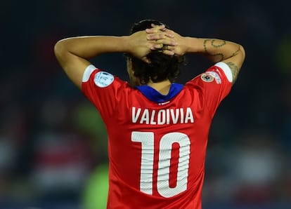 Jorge Valdivia, durante el partido contra M&eacute;xico