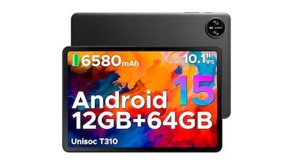 Tablet android sobre fondo blanco.