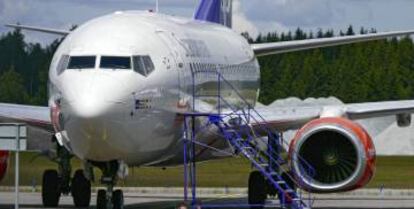 Vista de un Boeing 737.