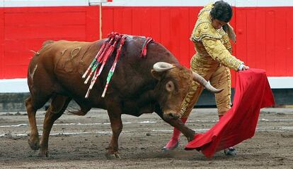 Morante, ayer en su segundo toro en Vista Alegre.