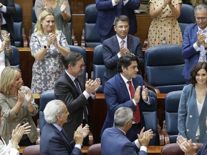 Isabel Díaz Ayuso en la Asamblea de Madrid, este martes