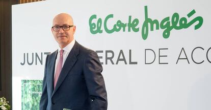 El presidente de El Corte Inglés, Jesús Nuño de la Rosa, este domingo antes de la junta general de accionistas del grupo.