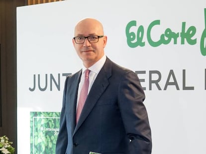 El presidente de El Corte Inglés, Jesús Nuño de la Rosa, este domingo antes de la junta general de accionistas del grupo.