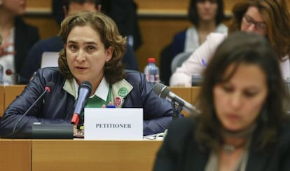 Ada Colau en el Parlamento Europeo. 