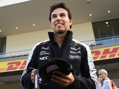 El piloto mexicano en los entrenamientos previos al Gran Premio de M&eacute;xico