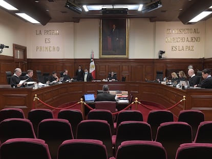 Los ministros de la Suprema Corte durante la sesión de este lunes.