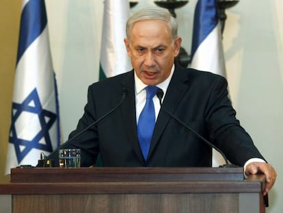 El primer ministro israel&iacute;, Benjam&iacute;n Netanyahu, en una rueda de prensa con su hom&oacute;logo b&uacute;lgaro, en Jerusal&eacute;n.