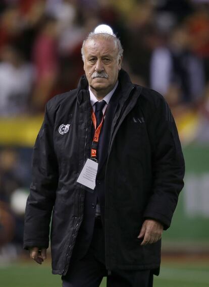 Del Bosque durante el partido