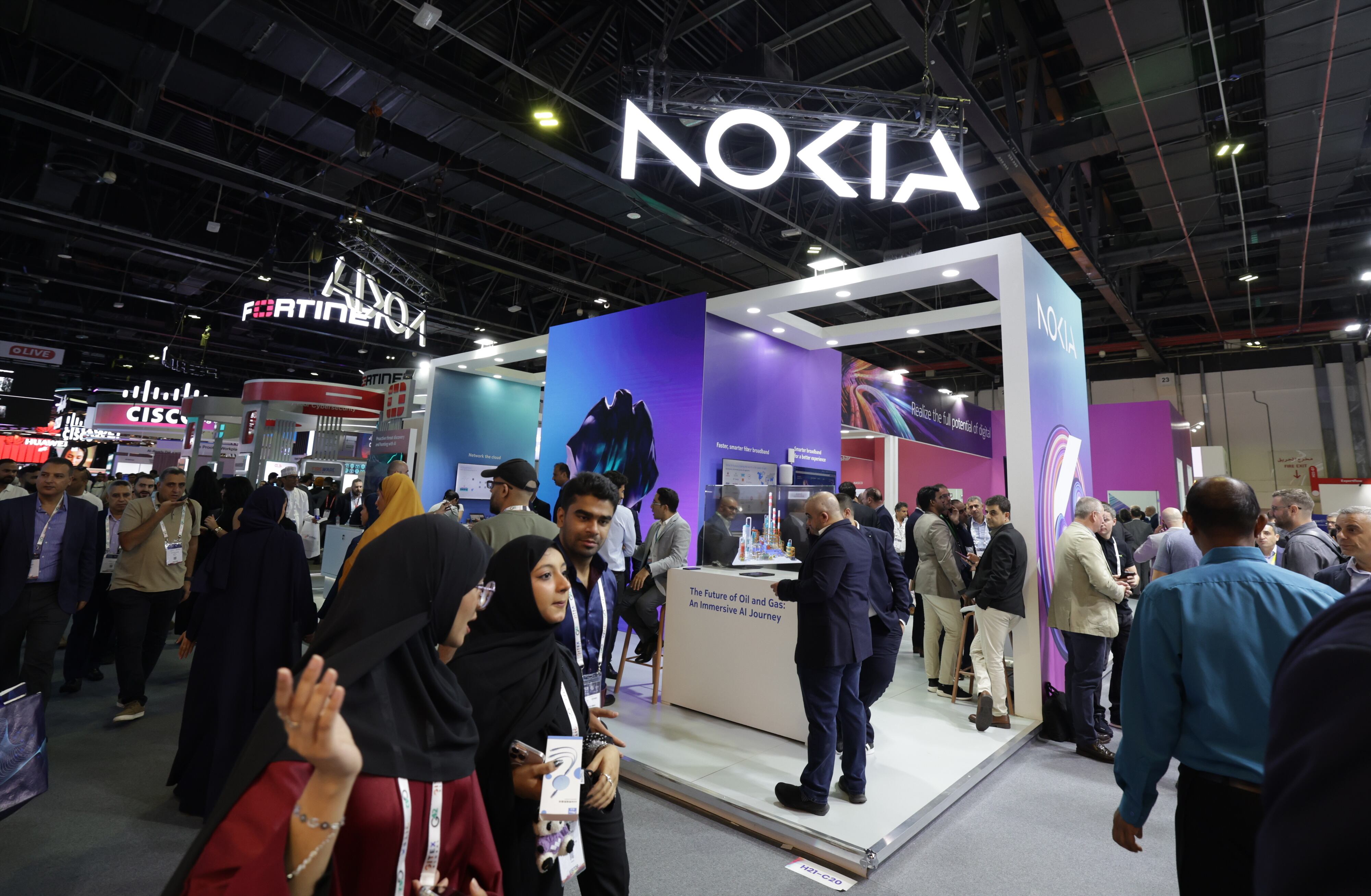 Pabellón de Nokia en una feria tecnológica en Dubai.