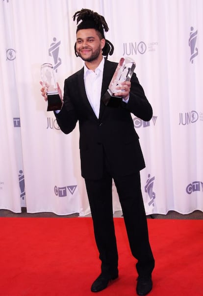 The Weeknd en los premios canadienses Juno, en marzo de 2015 en Hamilton, Canadá.