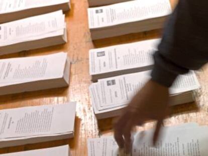 Papeletas de voto.